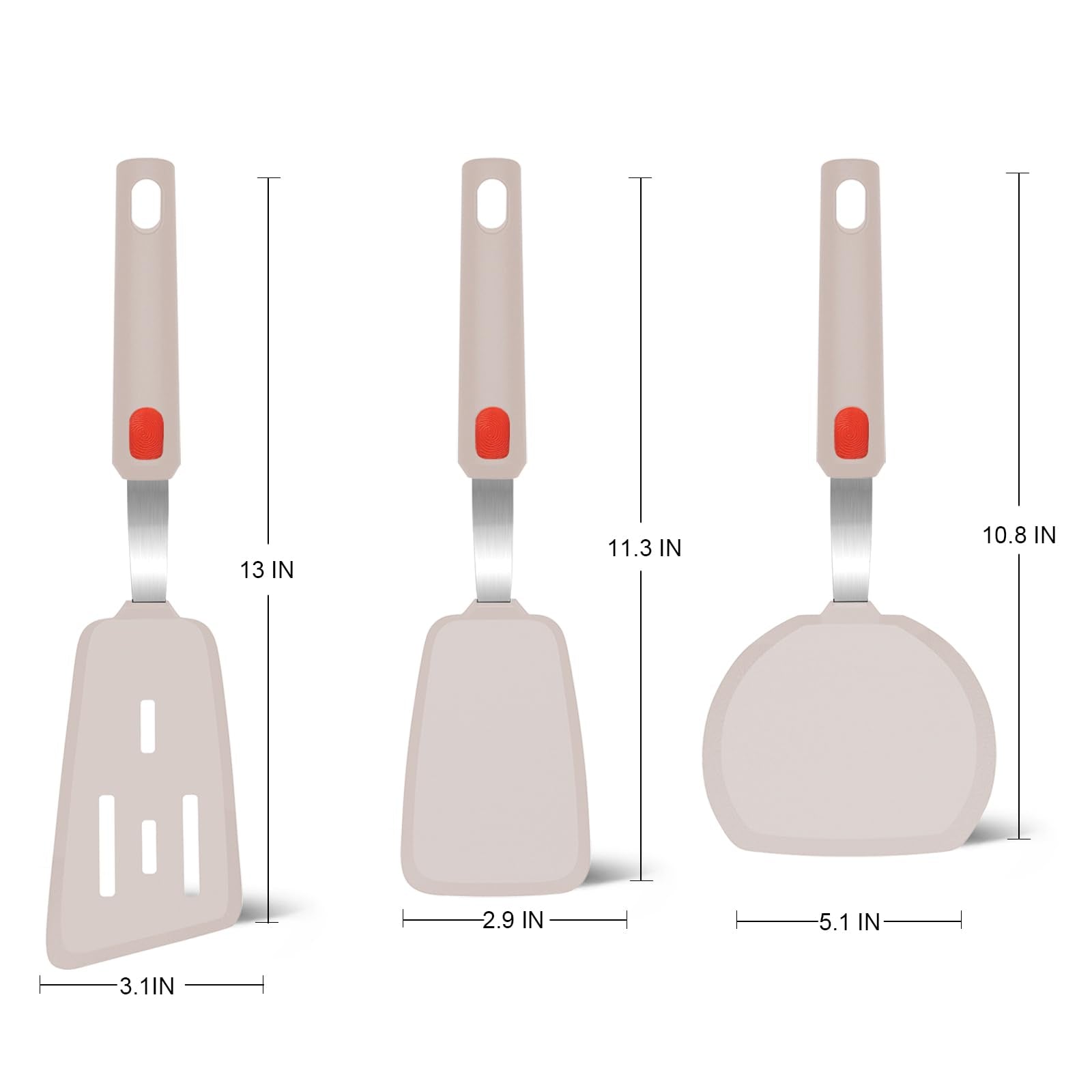 Beijiyi silicone spatula set 3 pancake flip for smooth turns