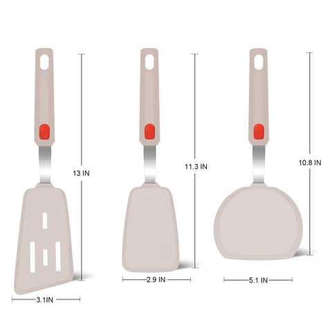 Beijiyi silicone spatula set 3 pancake flip for smooth turns