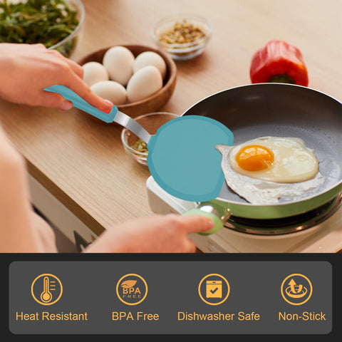 Beijiyi spatula set blue flipping eggs illustrates gentle precision