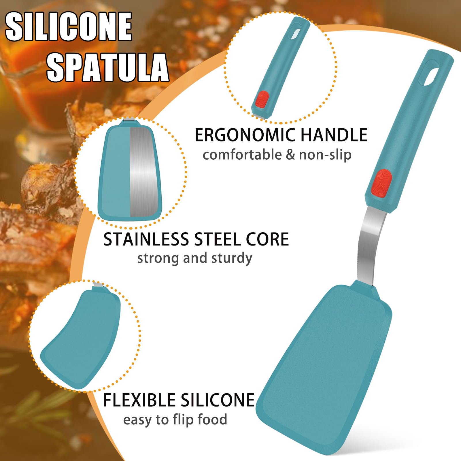 Beijiyi spatula blue soft handle showing comfortable grip