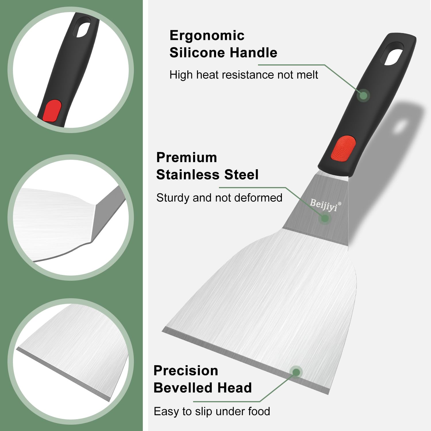 Beijiyi spatula for cast iron skillet and flat-top griddle