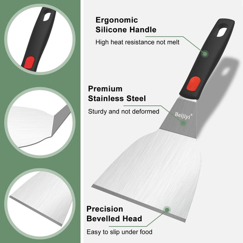 Beijiyi spatula for cast iron skillet and flat-top griddle