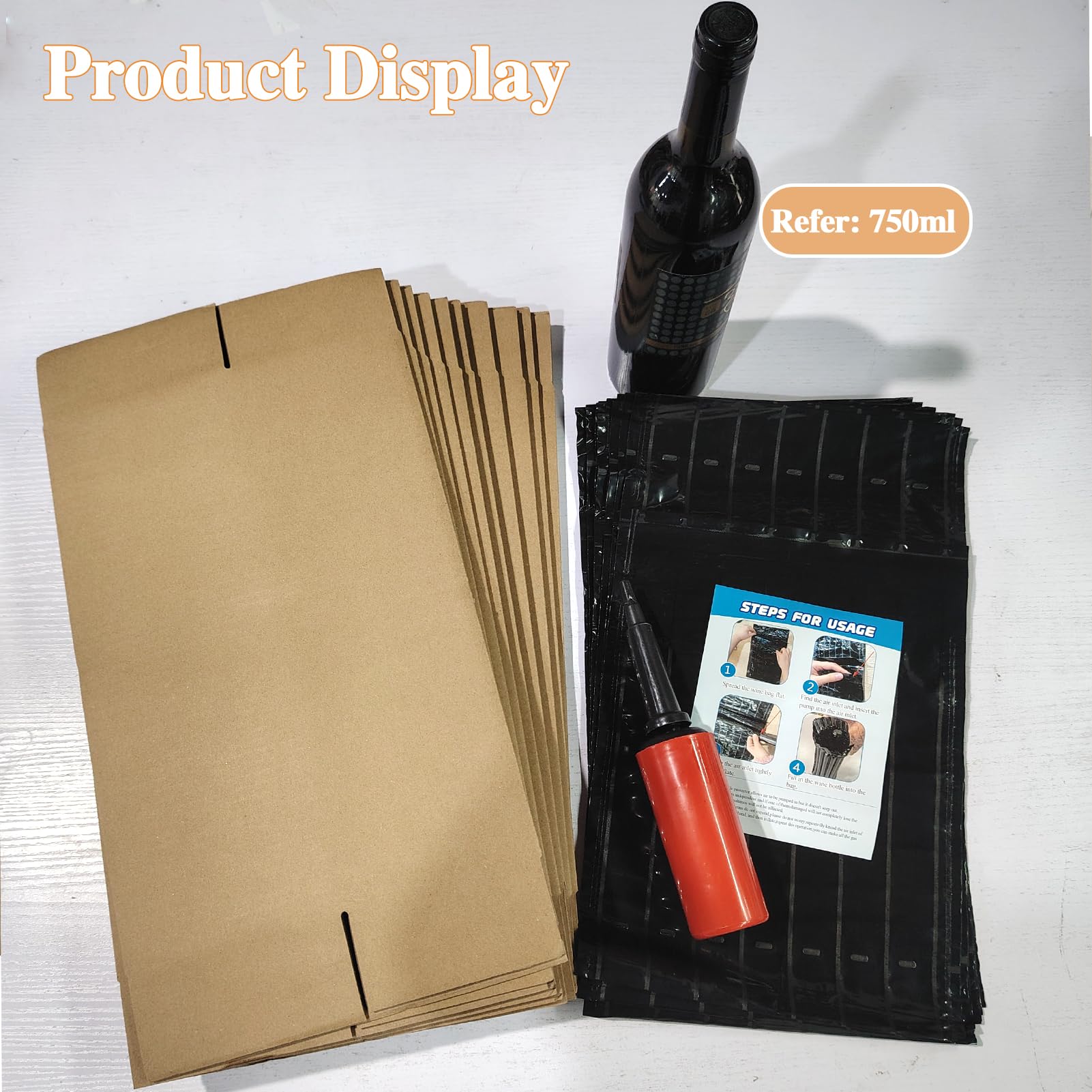 BeiLeiNiceHK 750ml bottle fits standard packaging after inflate to 4.5 x 13 inches.