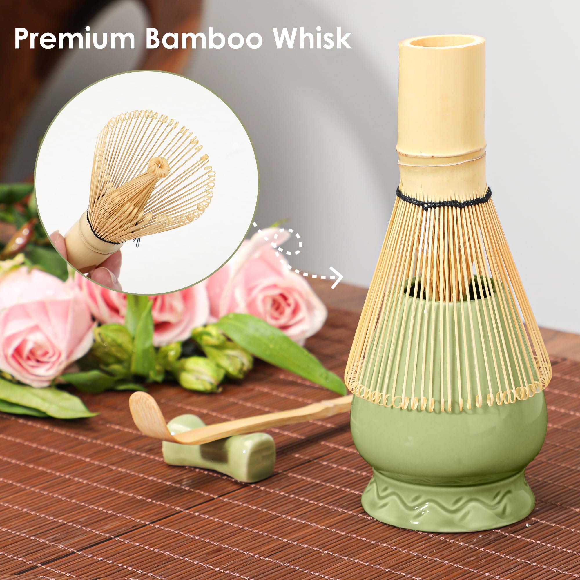 Beiyunee bamboo scoop and rest for easy, mess-free scooping