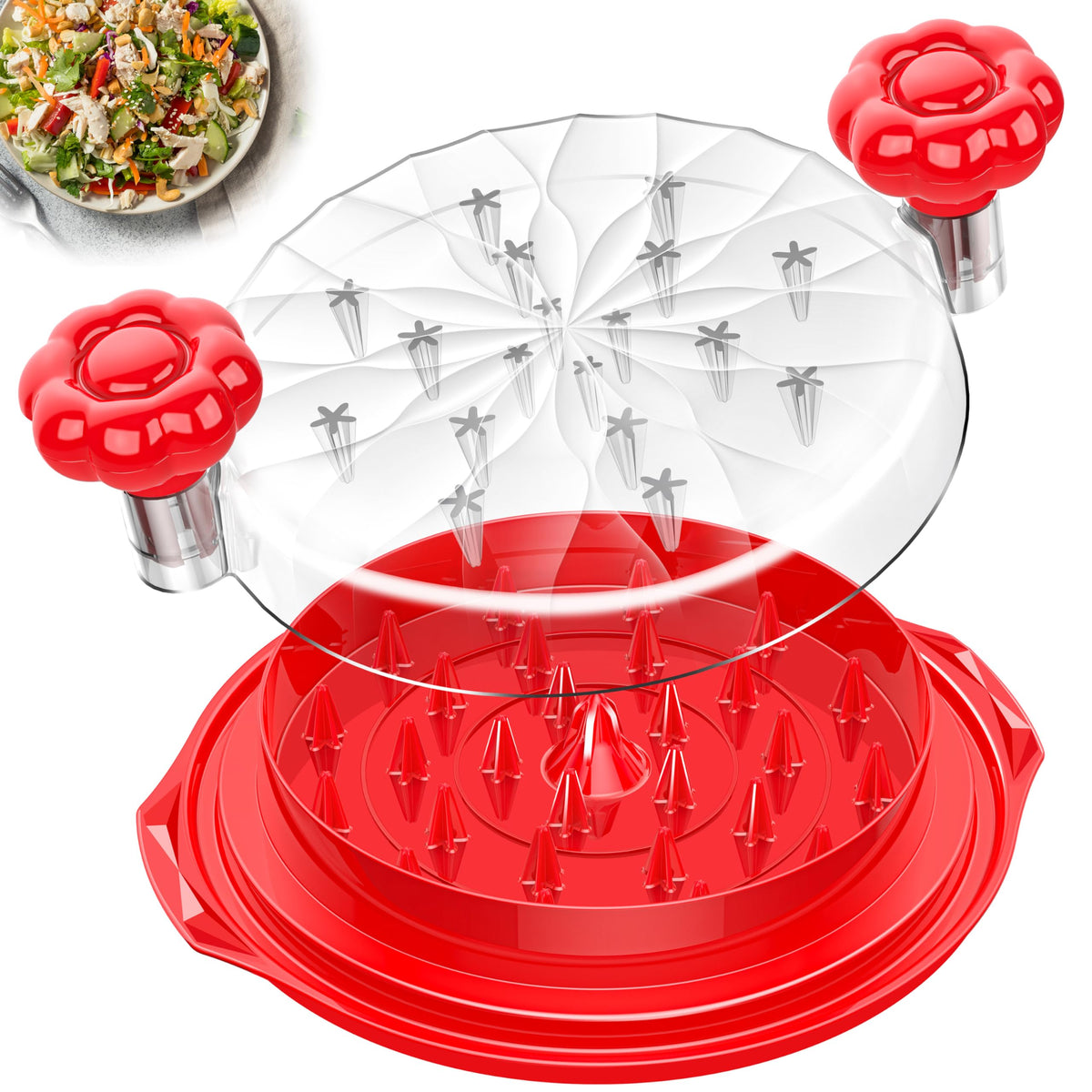 Beiyunee chicken shredder with 10-inch teeth for fast, even shredding of cooked chicken