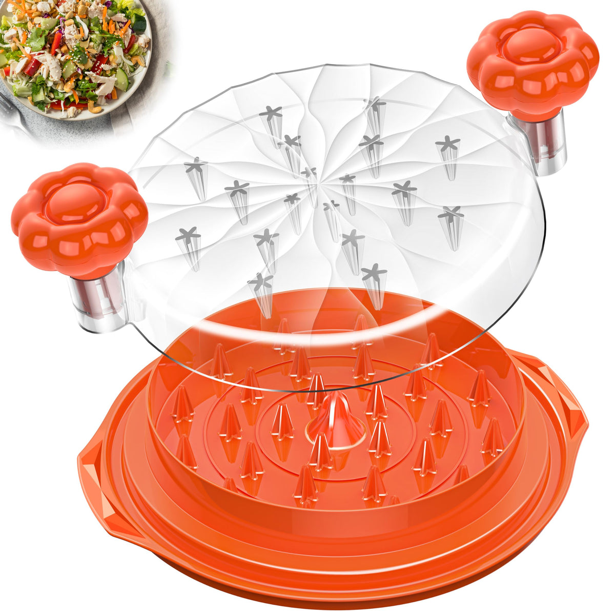 Beiyunee chicken shredder tool twist 10in orange for fast shredded chicken