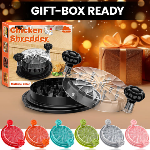 Beiyunee chicken shredder in-use shredding cooked chicken for tacos and bowls