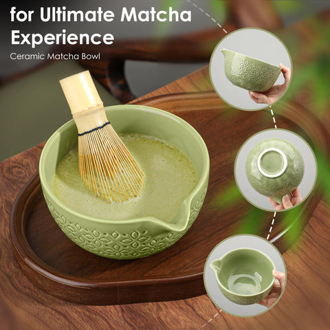 Beiyunee ceramic whisk holder keeps the whisk ready and organized for rituals