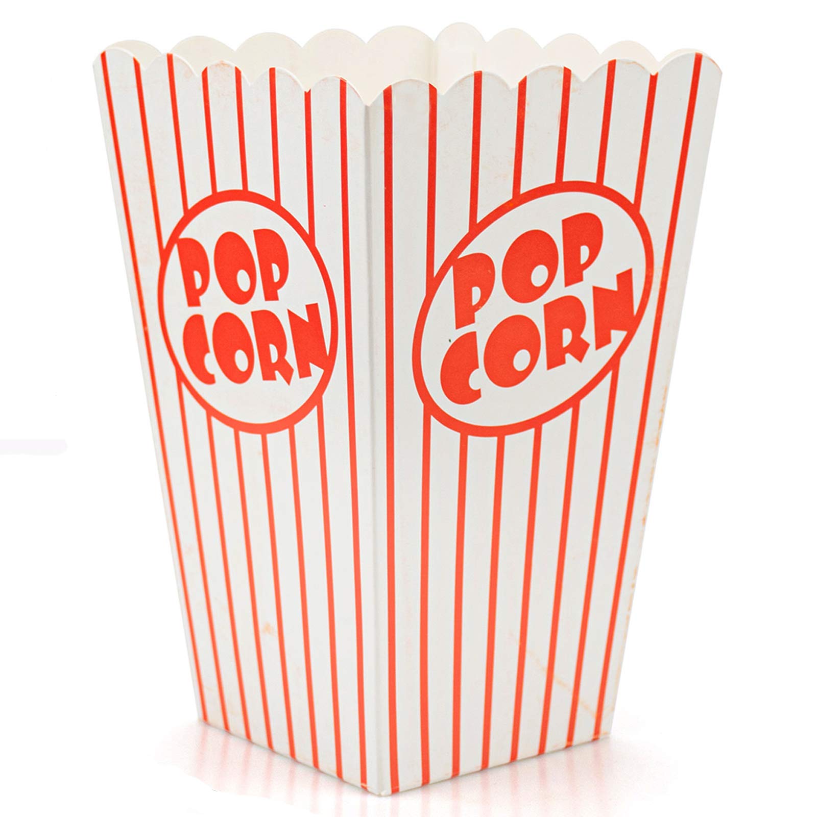 Bekith 100-pack popcorn box striped red and white front view for easy movie-night snacking