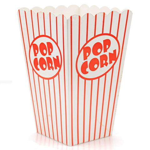 Bekith 100-pack popcorn box striped red and white front view for easy movie-night snacking