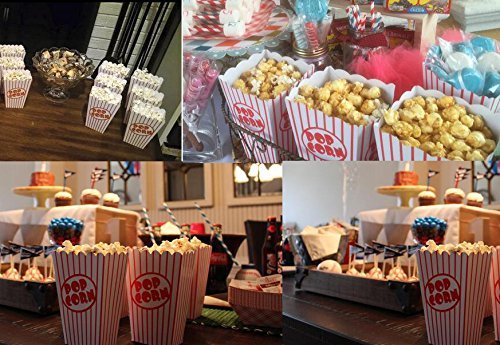 Bekith striped popcorn boxes in a home theater setup for family entertainment