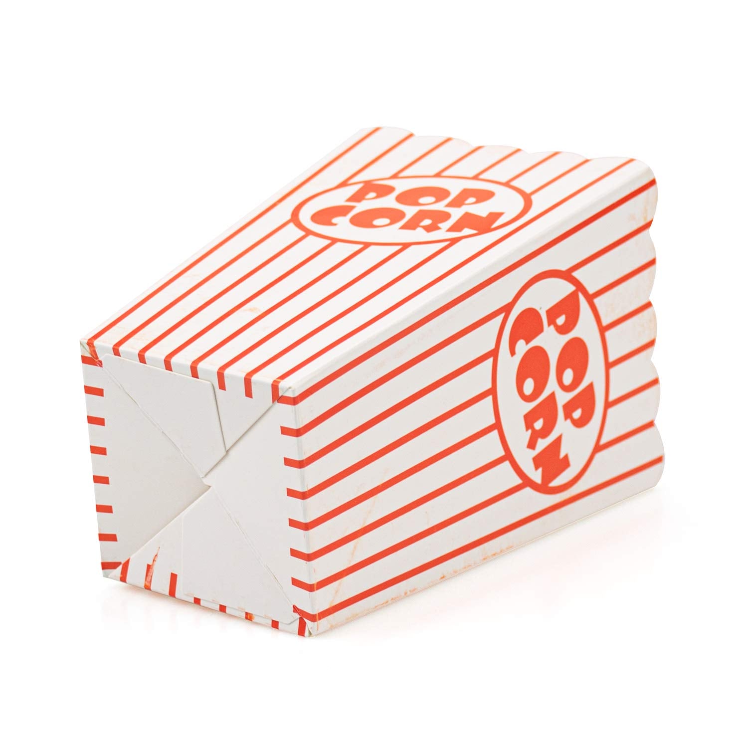 Bekith striped popcorn boxes stacked neatly highlighting storage efficiency for events