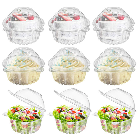Bekith cupcake dome holder with resealable lid protects icing during transport.