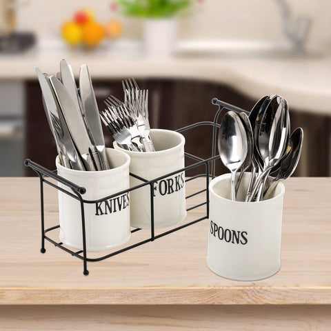 Bekith flatware caddy supports kitchen table organization for events.