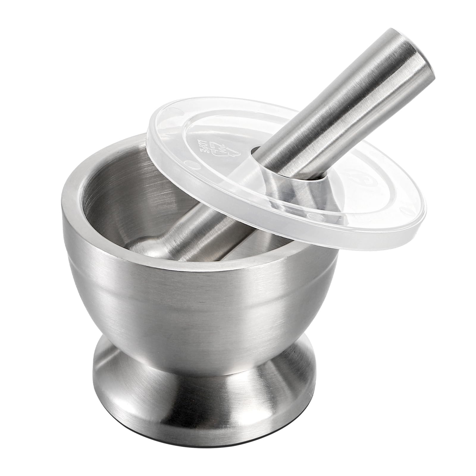 Bekith mortar-pestle brushed stainless steel for grinding spices at home