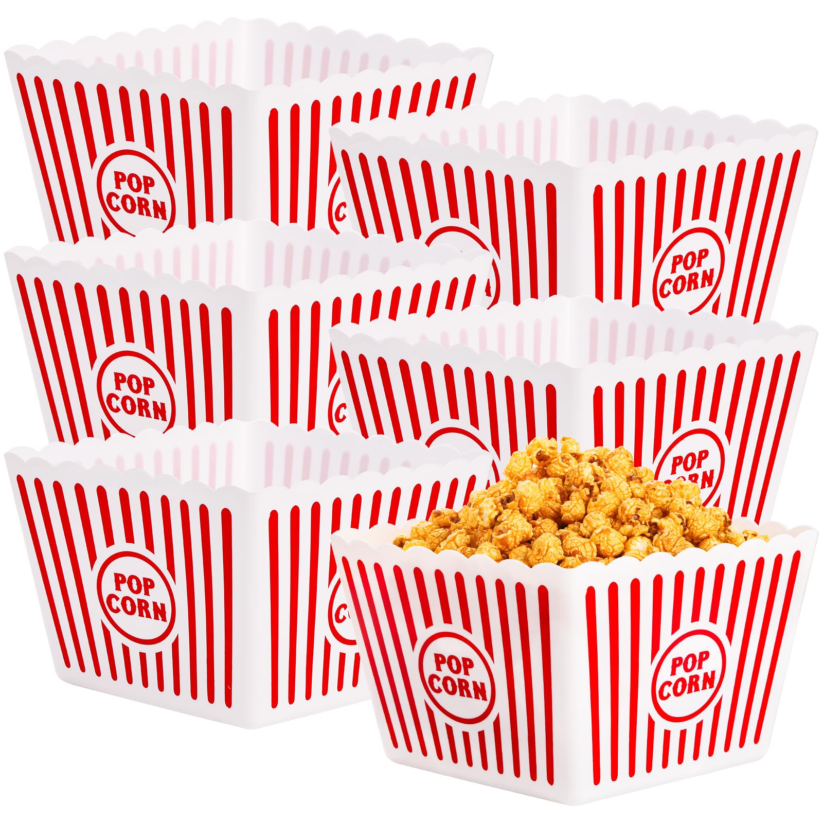 Bekith popcorn buckets 6 pack reusable containers for movie night.