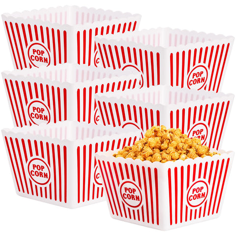 Bekith popcorn buckets 6 pack reusable containers for movie night.