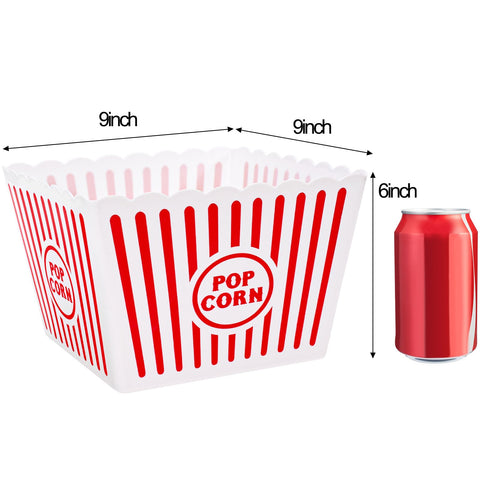 Bekith popcorn buckets open top design for easy popcorn access.