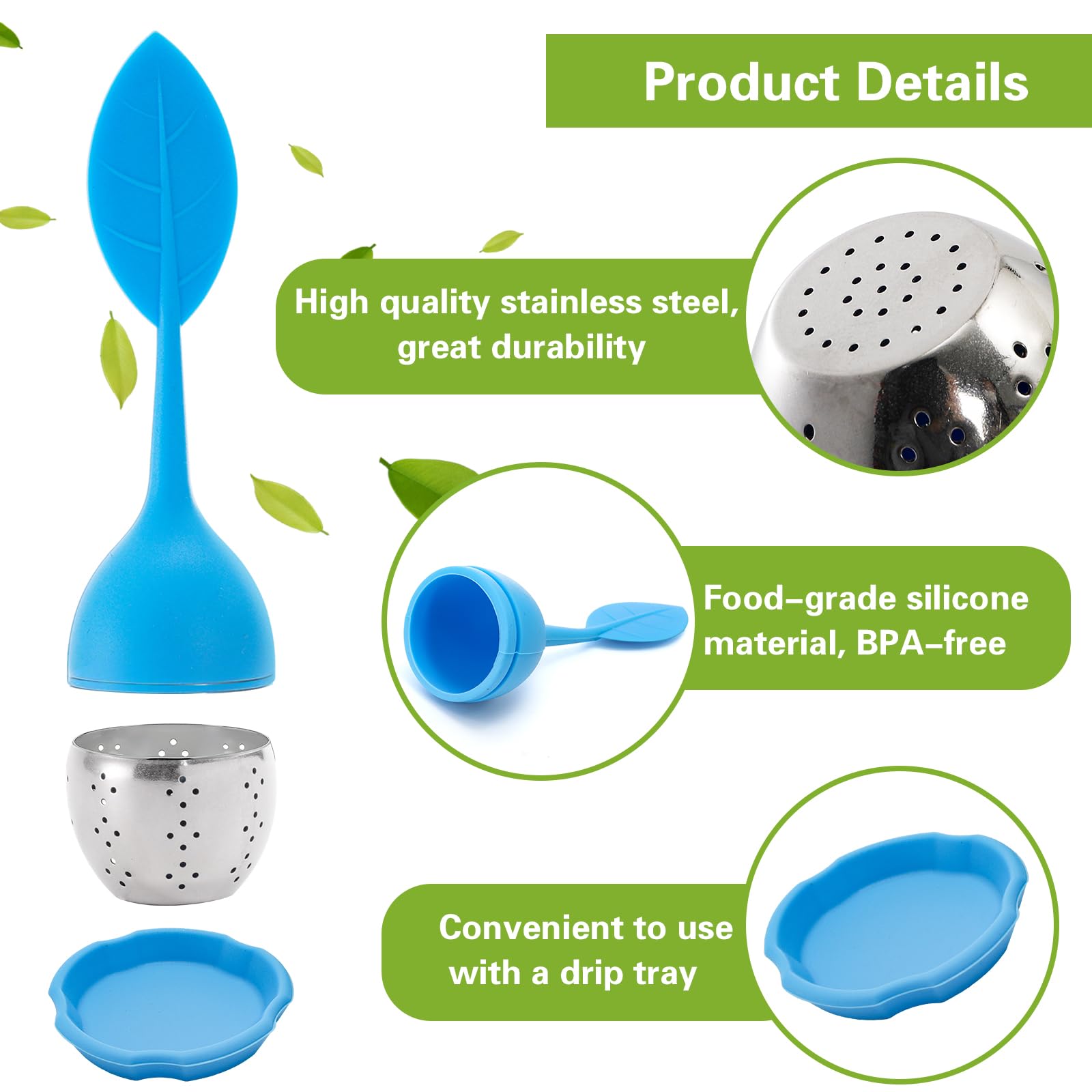 Bekith stainless steel mesh ball detail demonstrates tidy cups with medium leaves.