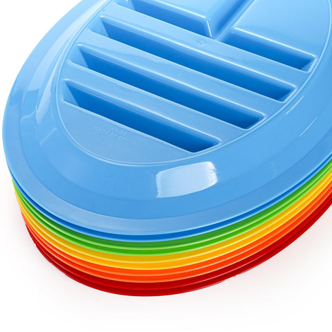 Bekith taco plates with two dipping compartments keep sauces neatly within reach.