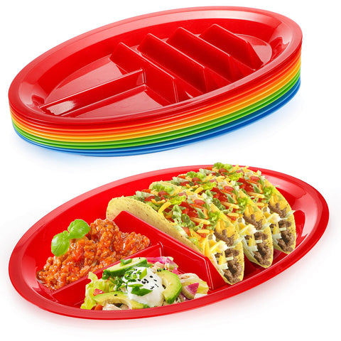 Bekith taco plates packaging shows a colorful, family-friendly set for easy taco nights.