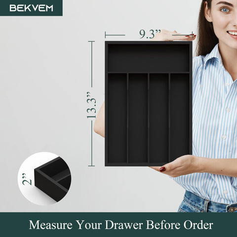 BEKVEM bamboo organizer easy to wipe clean for a fresh look.