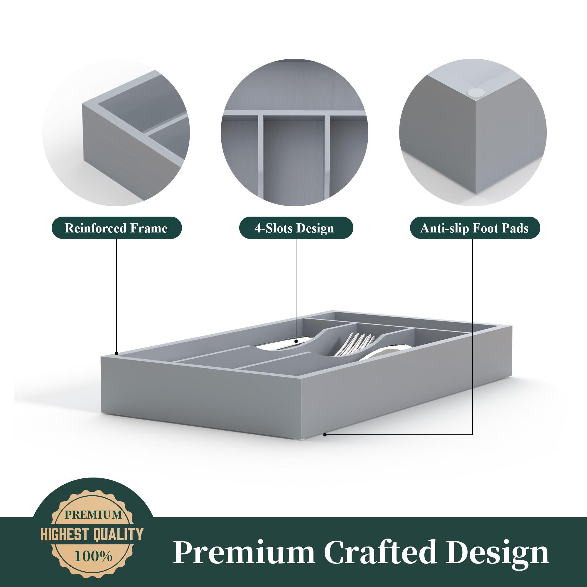 BEKVEM drawer organizer extended width adapts to larger or crowded drawers
