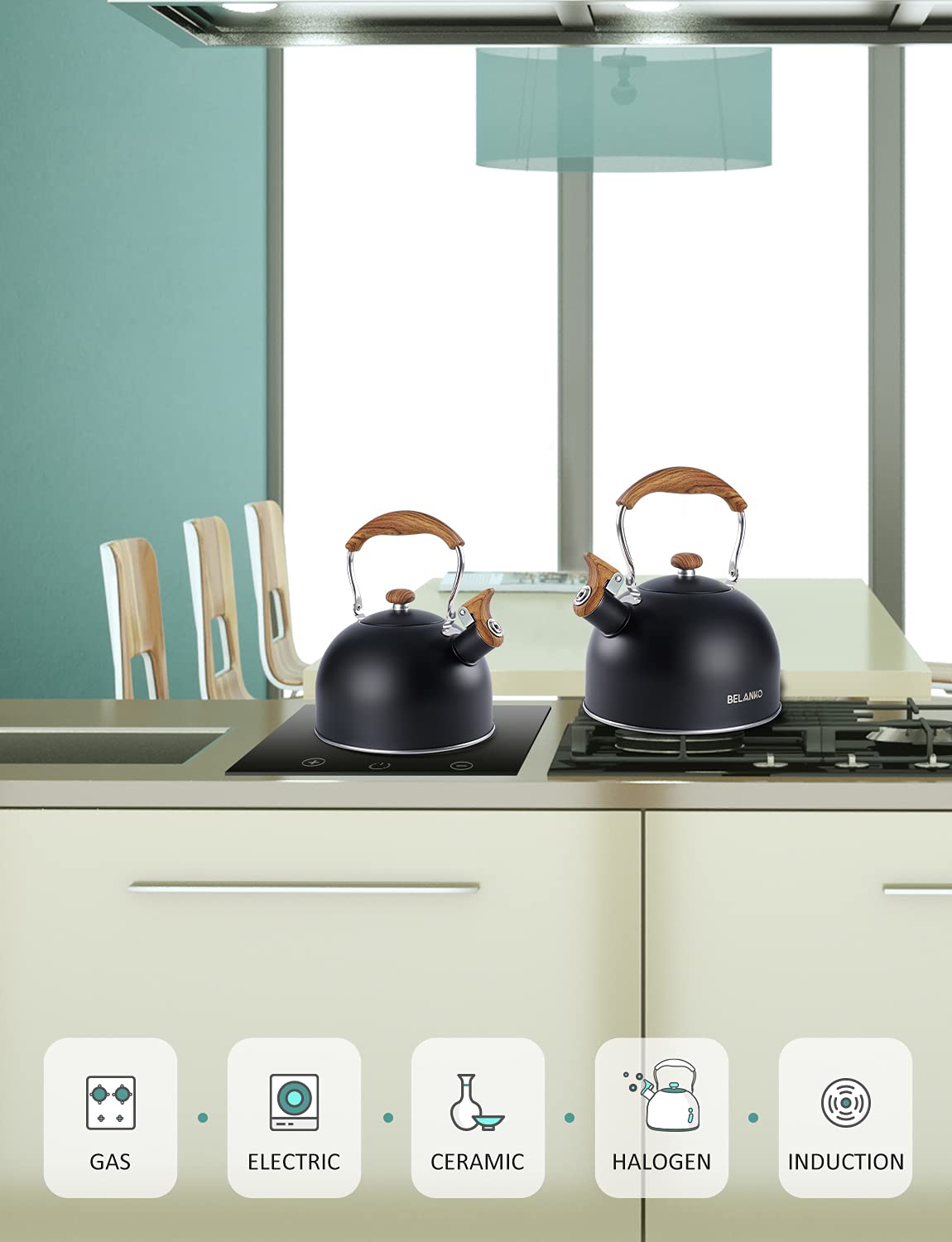 BELANKO 18/8 stainless steel emphasizes rust resistance and quick heating.
