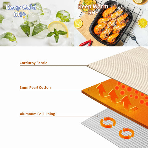 Belaven lunch bag beige side pockets ideal for utensils, phone, or snacks while commuting
