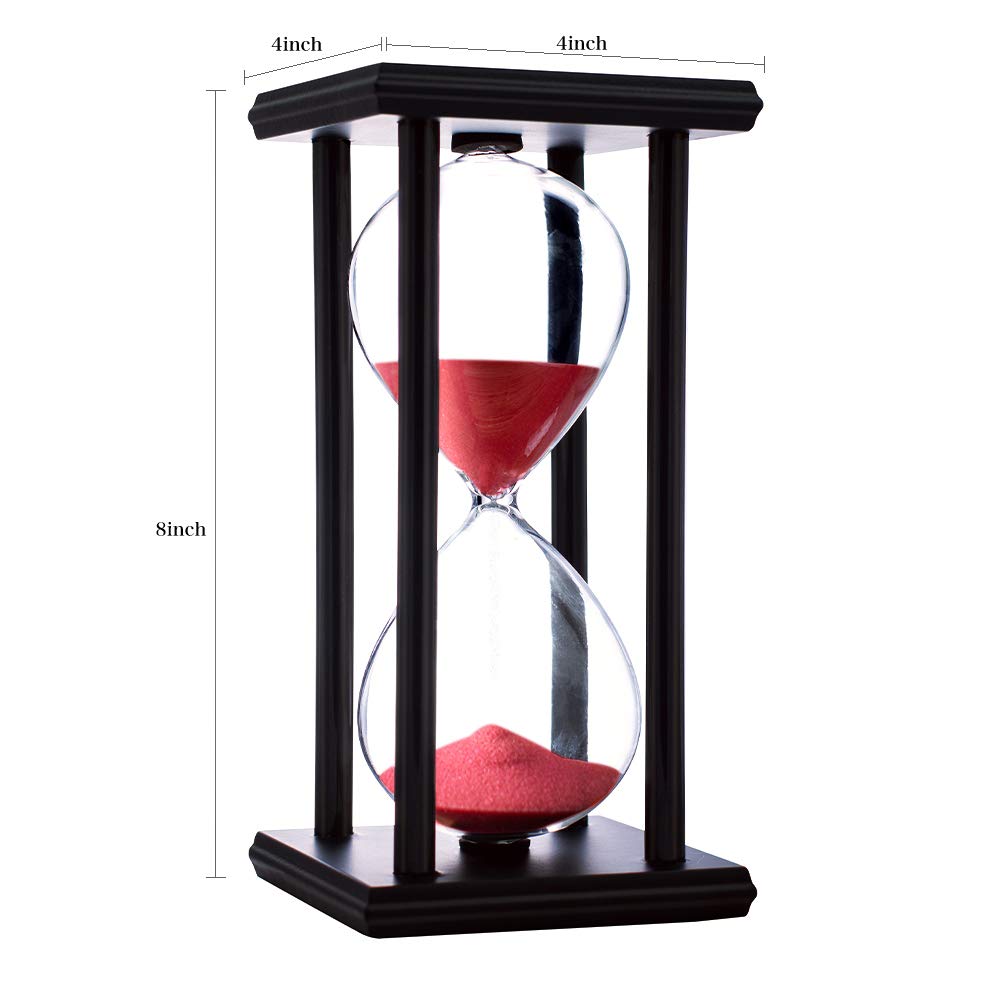 BELLAWARE red sand timer on a desk supporting mindful breaks.