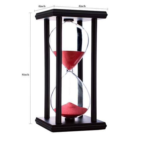 BELLAWARE red sand timer on a desk supporting mindful breaks.