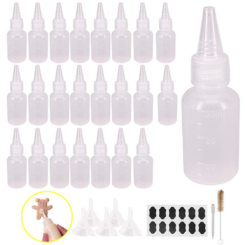 Belinlen 24-pack 1oz squeeze bottles in clear LDPE for precise measurements