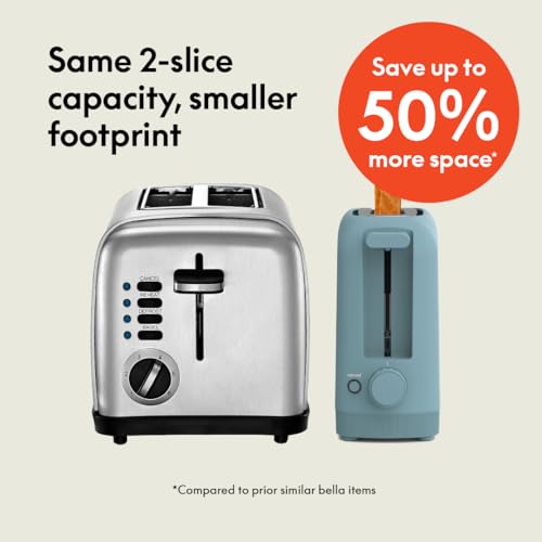 Bella 2-Slice Slim Toaster long slot easily handles sourdough and artisanal bread.