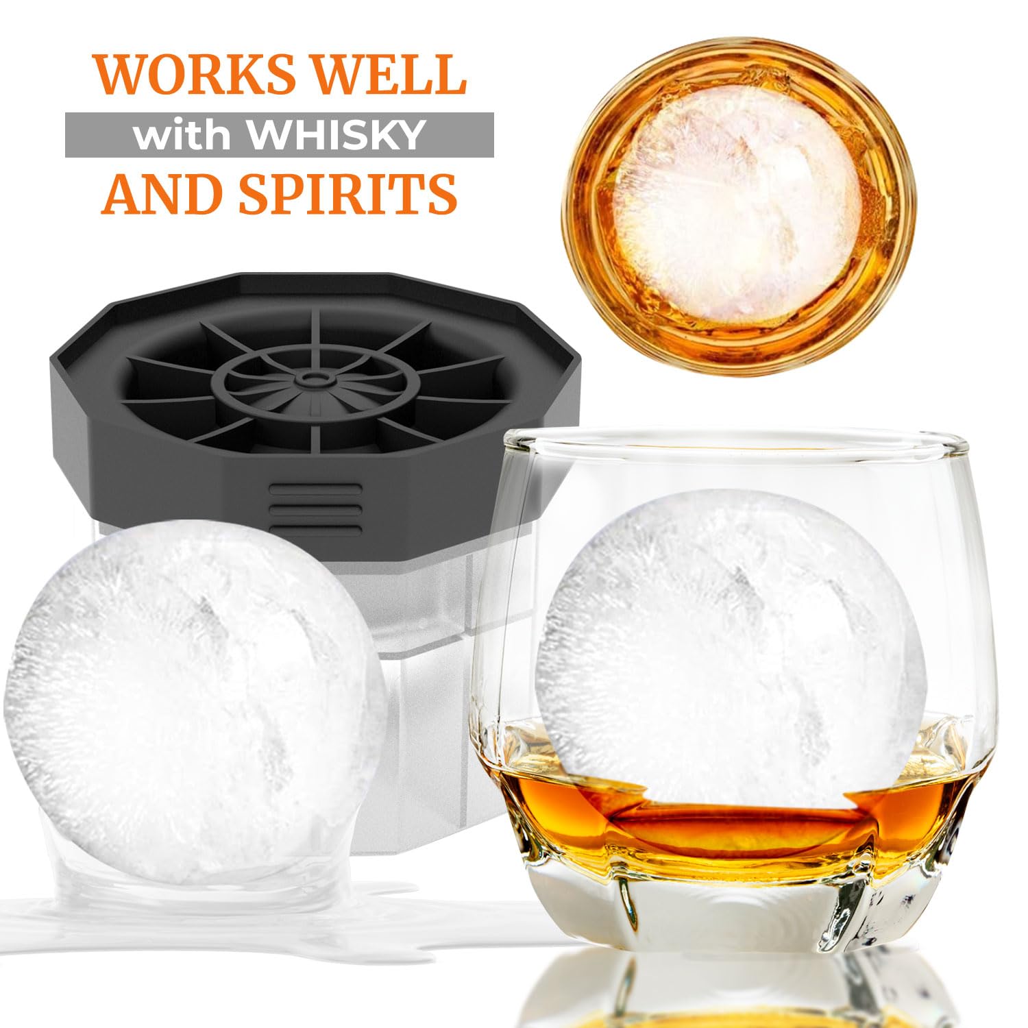 Bella Amazing round ice sphere set is dishwasher-safe for quick cleanup.