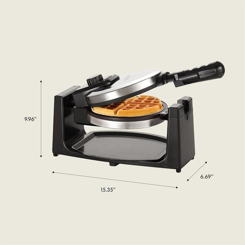 BELLA Classic rotating waffle maker controls browning for consistent results