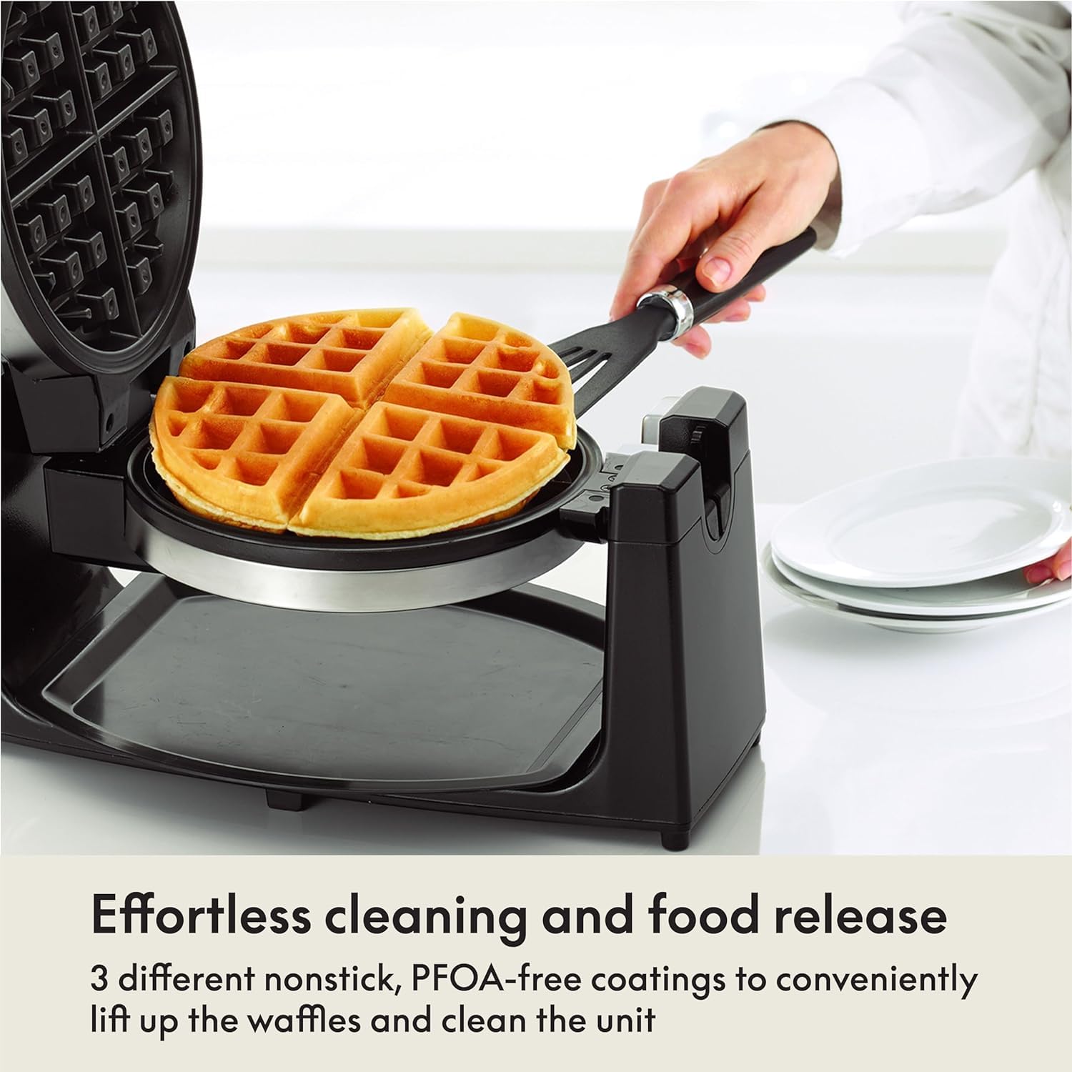 BELLA Classic rotating waffle maker cool touch handles for safe flipping