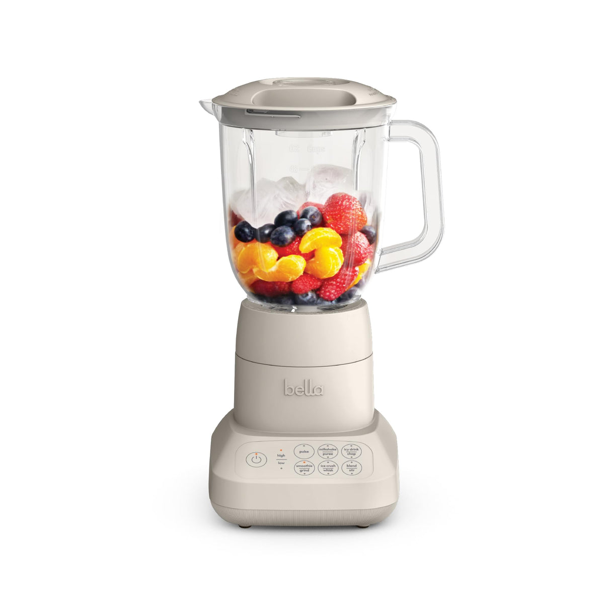 BELLA Flip and Store blender jar shown, saving cabinet space for busy kitchens.