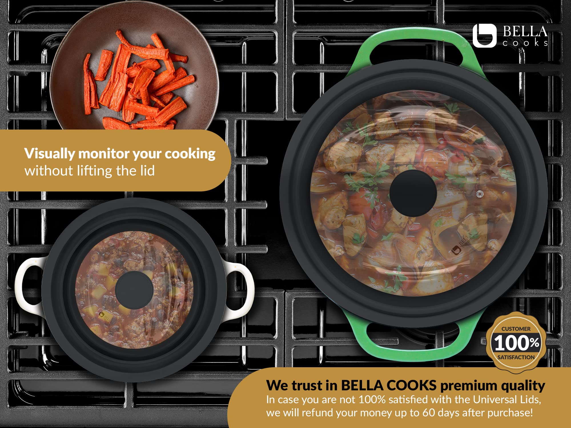 Bella Cooks included cotton rag for safe handling of hot cookware.