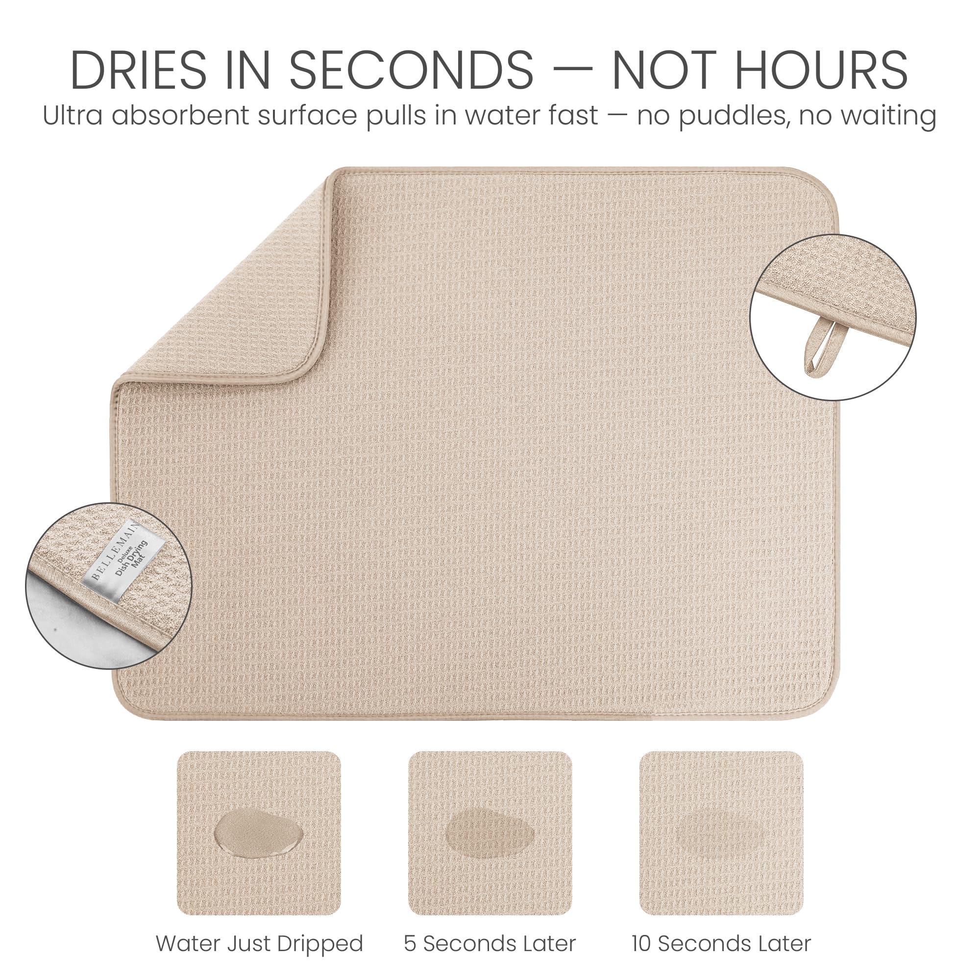 Bellemain microfiber mat cushions and protects counters and glassware.