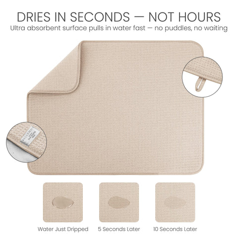 Bellemain microfiber mat cushions and protects counters and glassware.