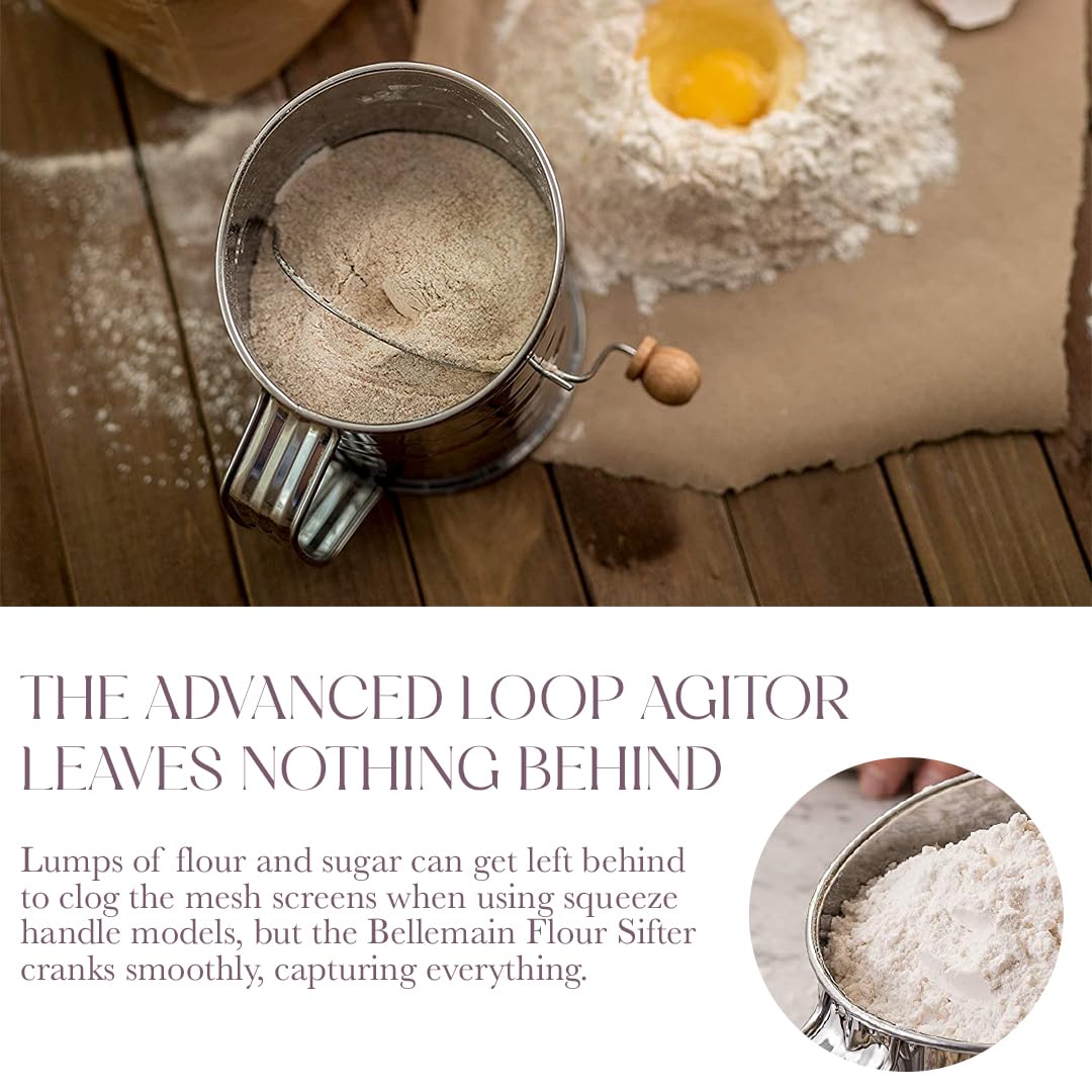 Bellemain arthritis-friendly sifter design eases hand sifting.