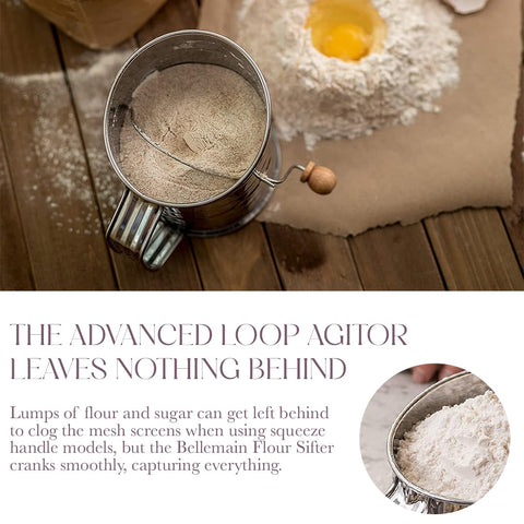 Bellemain arthritis-friendly sifter design eases hand sifting.