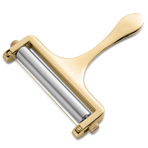 Close-up of zinc alloy body showing durability of Bellemain cheese slicer.