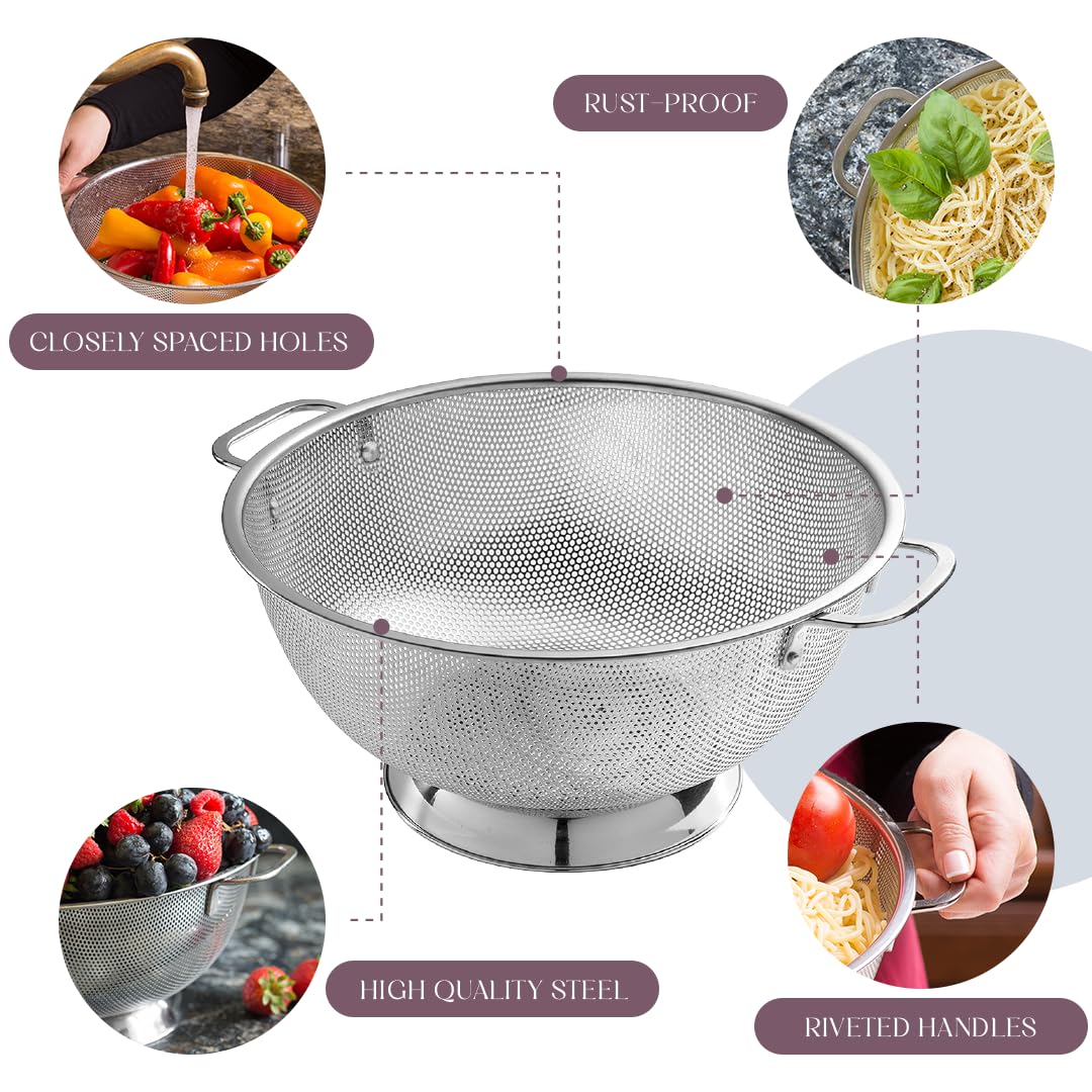 Bellemain 5 Qt colander great for draining pasta and vegetables.
