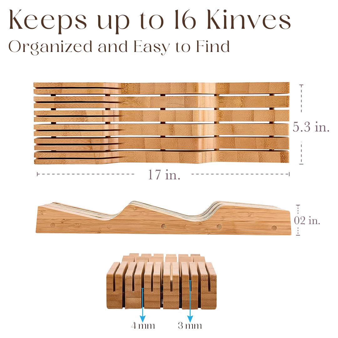 Compact kitchen drawer insert by Bellemain for organized blades