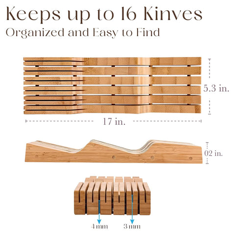 Compact kitchen drawer insert by Bellemain for organized blades