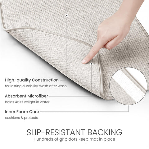 Bellemain dish mat shows washable microfiber for easy cleanup