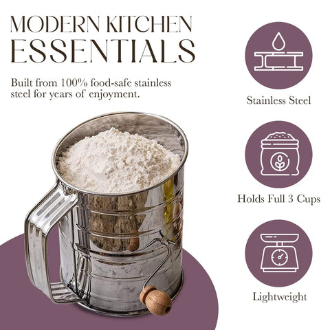 Bellemain sifter cleans easily after busy baking sessions.