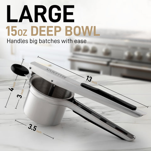 Bellemain ergonomic soft-touch handle provides comfortable grip during pressing.