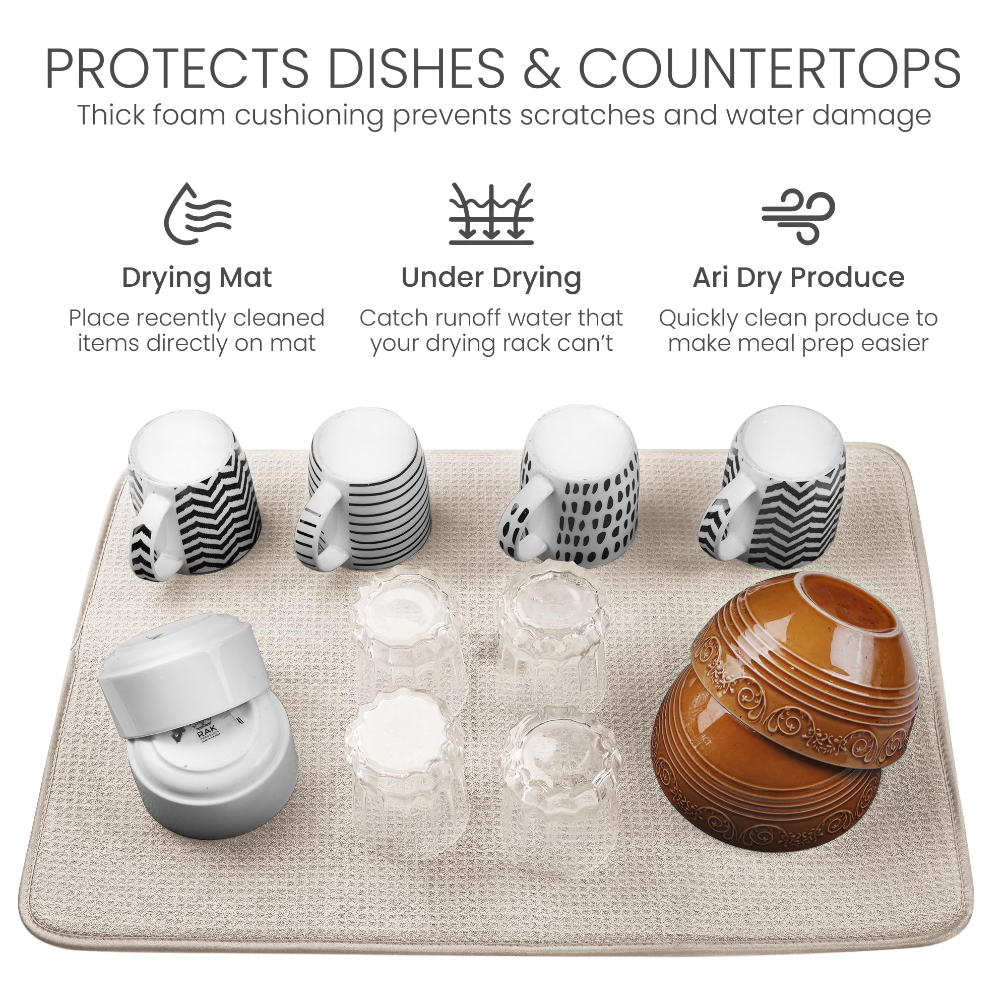 Bellemain foldable dish mat stores neatly when not in use.